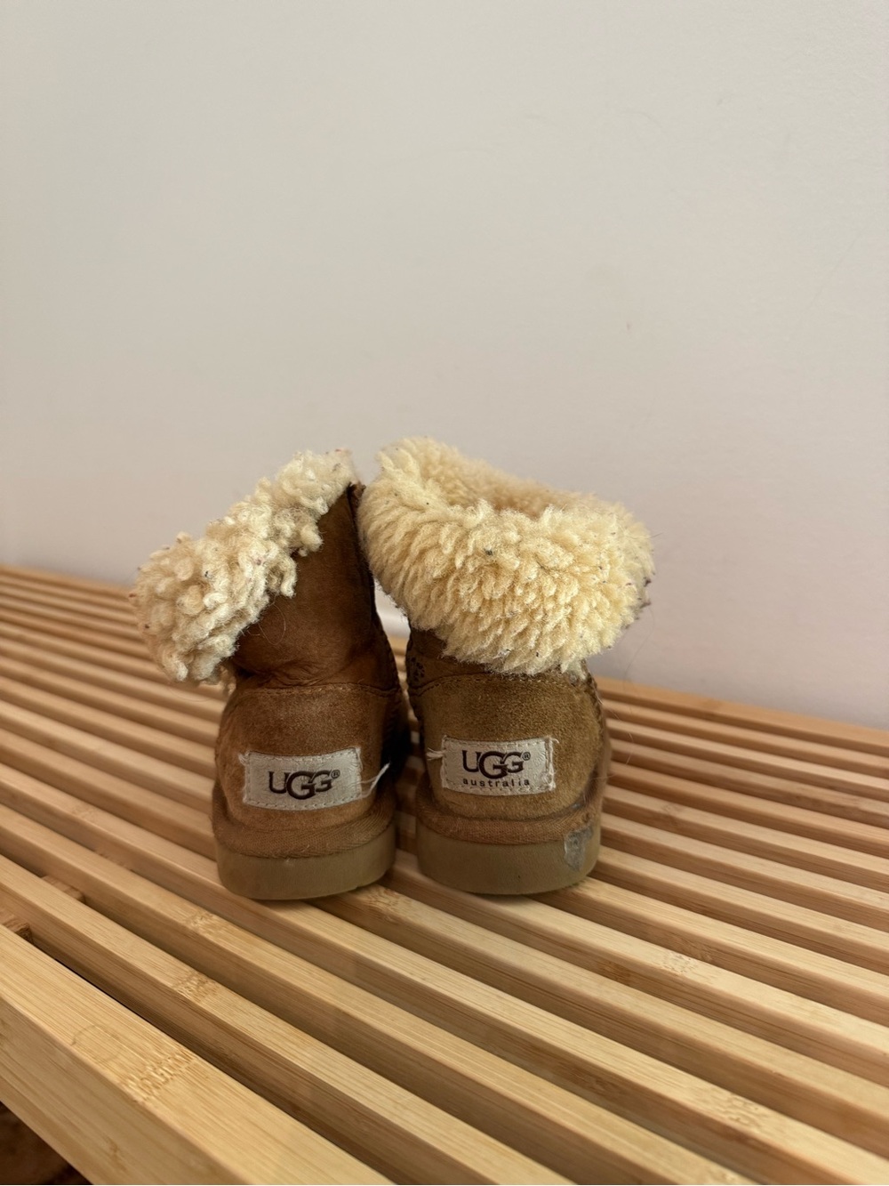 UGG Kids Chestnut Suede Fold-Down Shearling Boots